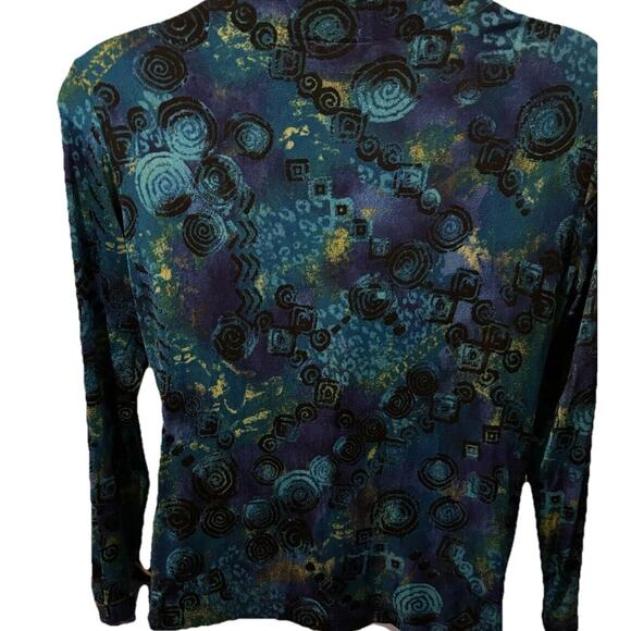 Chicos Travelers Women’s Size 2 Whimsagoth Abstract Business Geometric Y2K Artsy - Picture 6 of 11